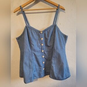 Stylish Chambray Babydoll Top